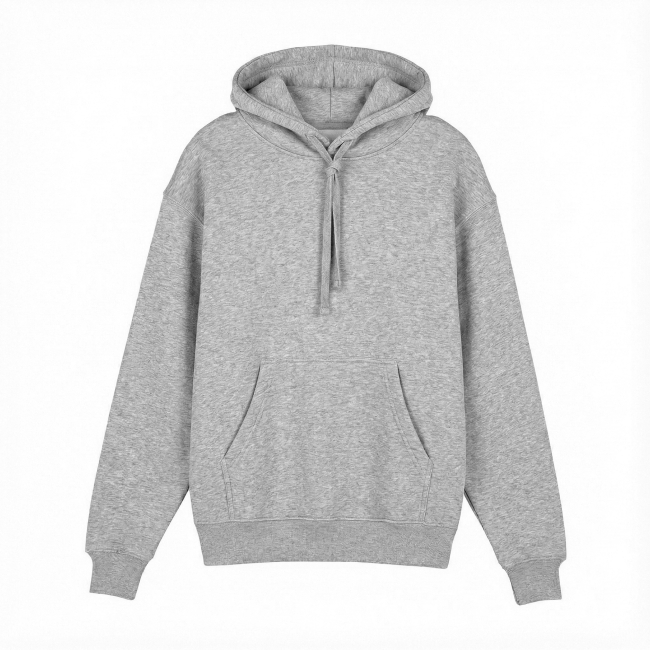 Sweat à capuche publicitaire coton bio 340 g Gris chiné